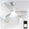 BLITZWILL Ventilatore da Soffitto con Luce, Ø132cm Ventilatori da soffitto con Illuminazione LED, Controllo App&Telecomando, 6 Velocità, 3 Colori Dimmerabile, 3 Pale, Silenzioso, Estate-Inverno,Timer