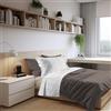 PENSIERI DELICATI Completo Letto Singolo in Percalle 100% Cotone, Completo 160x300 Comprensivo di Lenzuolo Sotto, Lenzuolo Sopra e 1 Federa a due Volant, Made in Italy, Fantasia Goccia Beige
