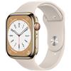 Apple Watch Series 8 Acciaio inossidabile 45 mm (2022) | GPS + Cellular | oro | Cinturino Sport Galassia