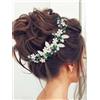 IYOU Vite per capelli Fiore Matrimonio Accessori per capelli in Cristallo Verde Fascia da damigella d'onore per la sposa Copricapo per le donne