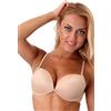 LORMAR Reggiseno Balconcino Double Liscio Coppe Super Push UP 2 Taglie in più (4, Corteccia)