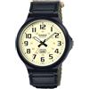 Casio Orologio Analogico al Quarzo Uomo con Cinturino in Tessuto MW-240B-3BVEF