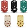 DASHUAIGE 100 fiches da poker, set di chip da poker Denominazione con numeri, chip di qualità da casinò in plastica per feste da casinò, dischi per contatori di apprendimento, fiches da casinò e carte