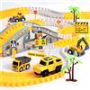 Wisplye Piste da Corsa Veicoli da Costruzione Binari per Treni con Auto Elettriche, Macchinine Set Gioco per Gare su Strada Regalo Compleanno Natale per 2 3 4 5 6 7 Anni Bambini Ragazzi Ragazze, 255 Pezzi