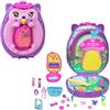 Polly Pocket - Mamma Riccio e Baby Riccio, playset 2 in 1 con borsetta a tema animali domestici, 2 mini bambole e 16 accessori inclusi, giocattolo per bambini, 4+ anni, viola, JBJ91