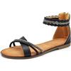 IF Fashion Scarpe Sandali Bassi Estivi da Donna Con Fasce Cinturino Strass Brillantini 6W9110 nero N.41