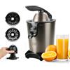 Black+Decker BXCJ350E - Spremiagrumi Elettrico con Leva 350W, Motore AC, Filtro Extra Regolatore della Polpa, 2 Coni di Dimensioni Diverse, Contenitore da 650 ml, Nero Grigio