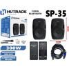 Hutrade 2 Casse Amplificate Sp-35 300W Karaoke Bluetooth Microfono Wireless Trolley
