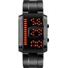 TONSHEN Binario Digitale Orologi da Polso 50M Impermeabile LED Elettronico Display Acciaio Inossidabile Orologio (Nero)
