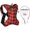 USWE Outlander XC, Zaino idrico per corsa, escursionismo, con sacca d'acqua (1,5 litri), Hydropack per uomini e donne, zaino e attrezzatura per ciclismo, MTB (flanella rosso/nero, 2L)