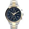 Timex Orologio da Uomo Trend da 43 mm, Cinturino in Acciaio Inox a Doppia Tonalità, Quadrante Blu, Cassa a Doppia Tonalità, TW2Y01500
