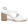 Nero Giardini E410440D Loira Bianco Sandali per Donna in Pelle con Cinturino e Tacco Alto (Taglia 35)