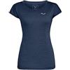 SALEWA Donna PUEZ Melange Dry W S/S Tee T-Shirt, Navy Blazer Melange, 40/34