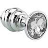 BONDAGERIE® Plug anale spirale diamante bianco, sacchetto incluso, Taglia M