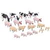 Toyland® Set di animali da cortile in scala 1:32 - The Farm Collection - Animali da cortile collezionabili (18 PEZZI MUCCHE, MAIALI E PECORE)