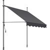 tectake® Tenda da Sole a Morsetto con Manovella, Altezza e Inclinazione Regolabile, Telo Impermeabile e Resistente ai Raggi UV, Ideale per Balcone e Terrazzo, 150x180cm - Nero/Grigio