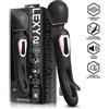 InToYou Lexy Vibrating Wand with Internal Flipping Tongue Black