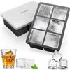 LUCKEA 2 Pezzi Stampo Ghiaccio Grande, Stampi Ghiaccio Silicone con Coperchio, Senza BPA, Facile da Saltare Fuori, Impilabile Ice Cube per Whisky, Cocktail, Alimenti Per Bambini, Succo, Gelato