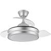 Levitantes Ventilatore mini argento 72 W 6120 lm 3 pale 32/47 x 40/91 cm, temperatura regolabile, telecomando