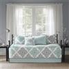 Madison Park Biancheria da letto per tutte le stagioni con gonna, federe coordinate, cuscino decorativo, poliestere, Claire, Diamond Aqua, 190,5 x 99,1 cm