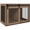 PawHut Casetta per Cani Grandi in Legno per Interno, Kennel per Cani Multiuso con Porta Scorrevole, 98x58x61 cm, Marrone