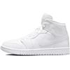 NIKE Wmns Air Jordan 1 Mid, Sneaker Donna, White/White-White, 40 EU
