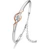 Praelinos Bracciale Donna Guardiano dell'Amore Placcato Oro Bianco Carati 5A Cubico Zirconi