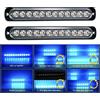 Willpower 2pz LED Lampada di Emergenza Strobo 12LED Blu Lampeggiante Luci 12V 24V 18 Modalità Barra Luminosa IP67 per Camion Rimorchi Auto Camper Fuoristrada Trattori, Sicuro Faretti Fendinebbia