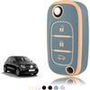 TOOMUME Cover Chiave TPU, Custodia Chiave Adatto per Renault Trafic 3 Twingo 3/2 Megane 4 Clio 5 Captur Kangoo Modus Smart Forfour Fortwo, Copri Chiavi Guscio Chiave Auto Telecomando - Flip Key