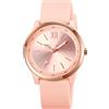findtime Orologio da polso da donna, impermeabile, analogico, da donna, nero, con cinturino in silicone, per ragazze, bambini, ragazzi, anziani, donne, gelatina, bianco, blu, colorato, rosa, al quarzo, Colore: