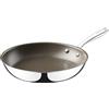 Redchef Padella in acciaio inox, 24 cm, rivestimento in ceramica, per cottura a induzione, antiaderente per tutti i piani cottura, senza PTFE, senza PFAS, sicura da forno, lavabile in lavastoviglie