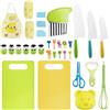 Set Coltelli Da Cucina Per Bambini 18 Pezzi, In Plastica Alimentare E Acciaio Inox, Sicuri Per Tagliare Frutta E Verdura, Gioco Montessori - 3