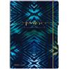 Herlitz Taccuino flex PP A4, 40 fogli a quadretti e 40 fogli a righe, New Batik Fearless, forato, perforazione my.book