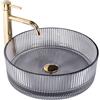 Rea Lavabo da Appoggio Ingrid Grey Lavabo Bagno 400 x 400 x 130 mm Vetro (trasparente)