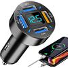 Nhujevkom Adattatore Per Caricabatteria Da Auto 66W 4 Porte Caricabatterie Per Auto Veloce Carica Rapida USB Tipo C Adattatore Display Digitale A LED, Ricarica Rapida Di Più Dispositivi