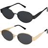 SOJOS Occhiali da sole Donna Uomo Retrò Ovale Metallo Vogue Classici Protezione UV400 Occhiali da sole SJ1217