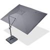 PURPLE LEAF Ombrellone da Giardino 3 x 4 m Rettangolare, Ombrelloni da Esterno con Protezione UPF50+, Ombrellone Decentrato in Alluminio con Rotazione di 360° e 5 Posizioni Regolabili, Grigio scuro