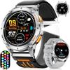 ESFOE Orologio Smartwatch Uomo GPS con 5ATM Impermeabile Smart Watch Militare Nuoto, Bussola/Barometro Pressione/Altimetro, 1,43'' HD AMOLED Fitness Watch con Frequenza Cardiaca/SpO2 per Android iOS