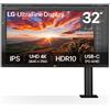 LG 32UN880K Monitor Ultra HD 4K UHD 3840 x 2160 16:9 IPS 5ms HDR 10