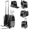 TOWEBOORY Portatile Trolley Cane Zaino, Trasportino Gatto con Ruote Trasportino da Viaggio per Animali Trasportino Gatto con Ruote, Traspirante, per Viaggi Lunghi Corti (34x29x43 cm)