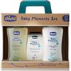 Chicco Baby Moments Set con Bagno Corpo da 200 ml, Crema Corpo 200 ml, Acqua di Colonia 100 ml, Idea Regalo, 0 Mesi +