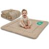 Totsy Baby Tappeto Neonato 100 x 100 cm imbottito per Gattonamento - Coperta Gioco pieghevole e lavabile a 30 gradi per Cameretta Salotto Box & viaggio - certificato Oeko-Tex Beige con stelle bianche