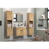 trendteam smart living - Haven - Set di mobili da bagno - rovere - 142 x 133 x 40 cm (larghezza x altezza x profondità) - Armadietto da appendere con lavabo in ceramica, 2 armadi alti 1 specchio