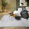 Elle Decoration Panglao Tappeto moderno a pelo lungo, per soggiorno, camera da letto, cucina, grigio chiaro, 120 x 170 cm