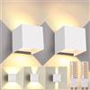 FUPE Applique da esterno,LED Lampada da Parete Interno/Esterno,G9 Sorgente Luminosa Sostituibile 2Pezzi 9W 3000K Luce calda IP65 Forma della luce regolabile