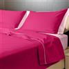 Ipersan Set Completo Lenzuola Matrimoniali, 100% Cotone Percalle, 1 Lenzuolo da sopra 240x290cm + 1 Lenzuolo da sotto 180x200+25cm + 2 Federe 83x52cm, Tinta Unita, Doppia Colorazione, Made in Europe
