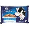 Felix Purina Le Ghiottonerie Umido Gatto con Salmone e con Tonno - 40 Buste da 100 g Ciascuna (10 Confezioni da 4 x 100 g)