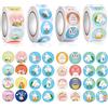 PLATEYTR 2000 adesivi regalo per coniglietti pasquali e uova per biglietti carini, buste adesive rotonde per buste, biglietti di tenuta per Bambini da Realizzare e Decorare etichette adesive da 2,5 cm(B)