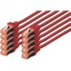 Digitus DK-1644-050-R-10 Cavo di Rete 5 m Cat6 S/FTP (S-STP) Rosso, Cat-6 - 5 m (10 Pezzi), Cavo patch - S-FTP - LSZH