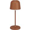 Eglo Lampada da tavolo a LED per esterni, senza fili, con touch, dimmerabile, dotata di picchetto, alluminio, acciaio marrone ruggine, IP54